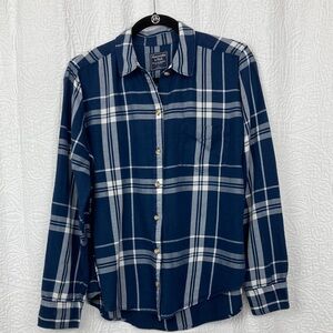 Abercrombie & Fitch Women’s Blue & White Plaid Top sz Large